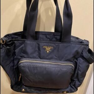 Prada Navy Nylon Tote/Diaper Bag